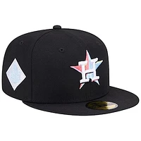 Men's New Era Black Houston Astros Multi-Color Pack 59FIFTY Fitted Hat