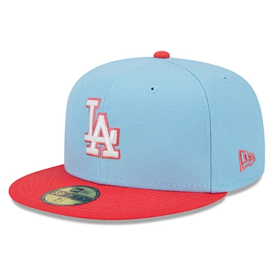 Men's New Era /Light Blue Los Angeles Dodgers Spring Color Two-Tone 59FIFTY Fitted Hat