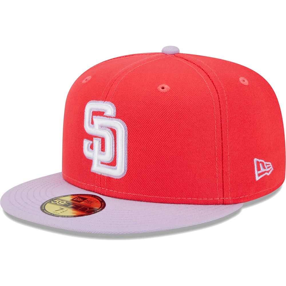 Men's New Era Red/Lavender San Diego Padres Spring Color Two-Tone 59FIFTY Fitted Hat