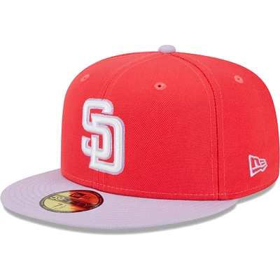 Men's New Era Red/Lavender San Diego Padres Spring Color Two-Tone 59FIFTY Fitted Hat