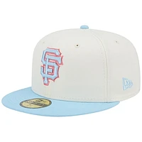 Men's New Era Cream/Light Blue San Francisco Giants Spring Color Two-Tone 59FIFTY Fitted Hat