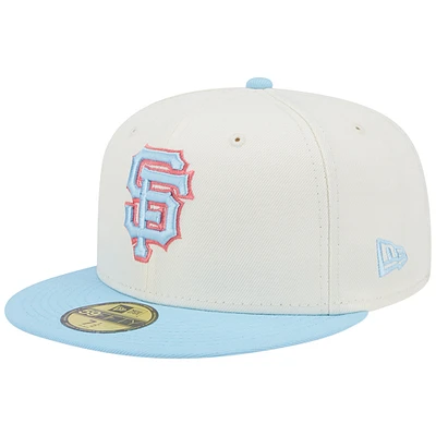 Men's New Era Cream/Light Blue San Francisco Giants Spring Color Two-Tone 59FIFTY Fitted Hat