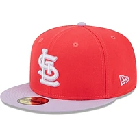 Men's New Era Red/Lavender St. Louis Cardinals Spring Color Two-Tone 59FIFTY Fitted Hat