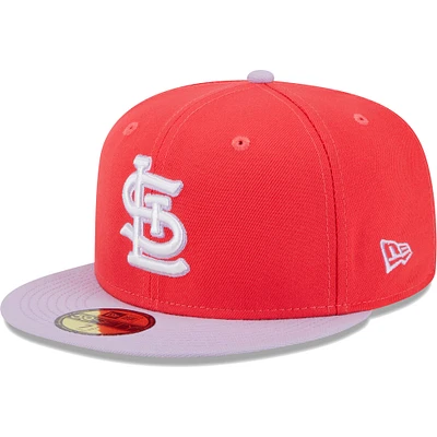 Men's New Era Red/Lavender St. Louis Cardinals Spring Color Two-Tone 59FIFTY Fitted Hat