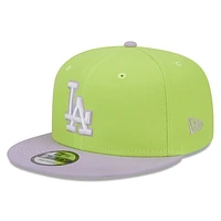 Men's New Era Neon Green/Purple Los Angeles Dodgers Spring Basic Two-Tone 9FIFTY Snapback Hat