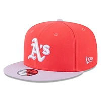 Men's New Era Red/Purple Athletics Spring Basic Two-Tone 9FIFTY Snapback Hat