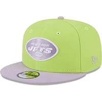 Men's New Era Neon Green/Lavender New York Jets Two-Tone Color Pack 9FIFTY Snapback Hat