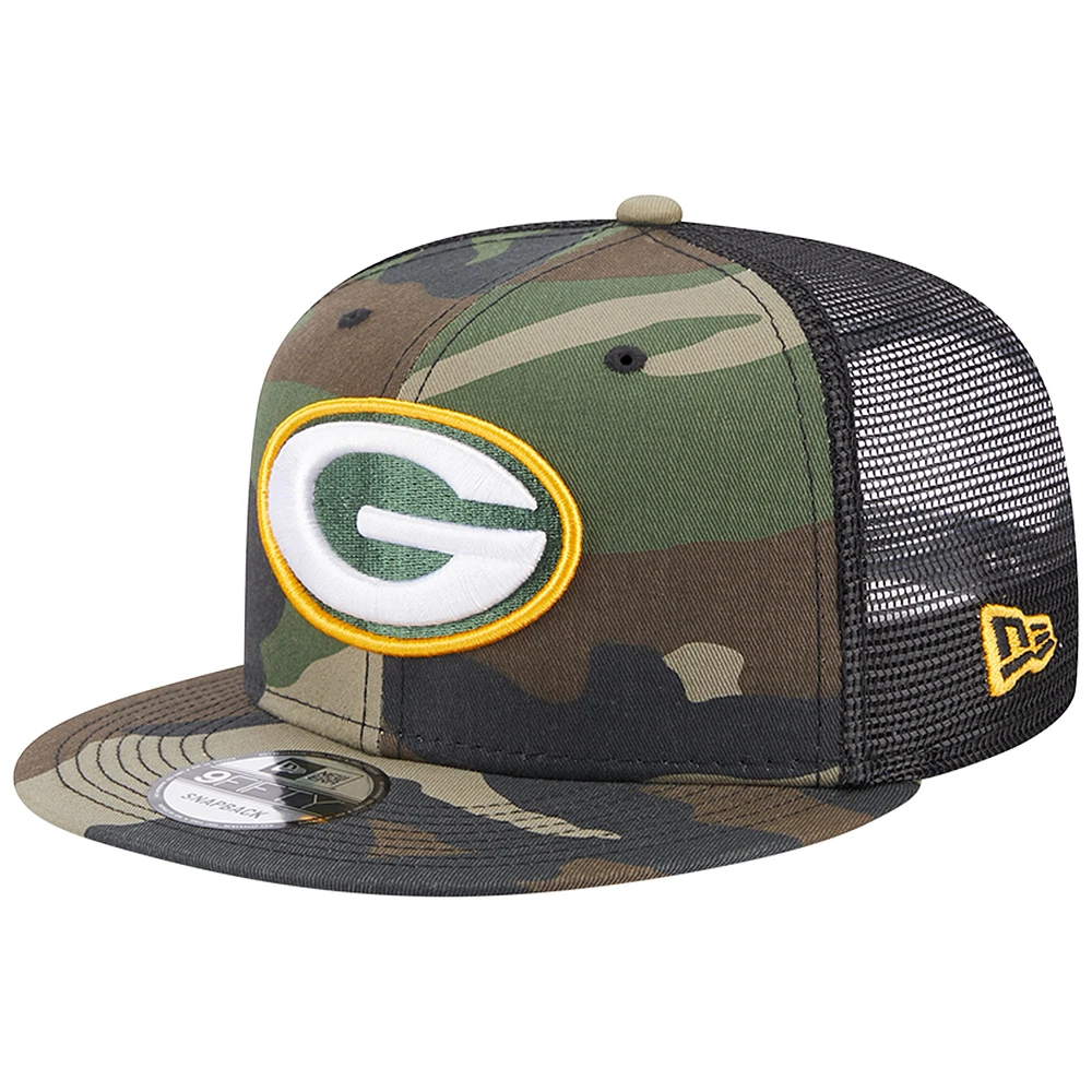 Men's New Era Camo Green Bay Packers Classic Trucker 9FIFTY Snapback Hat