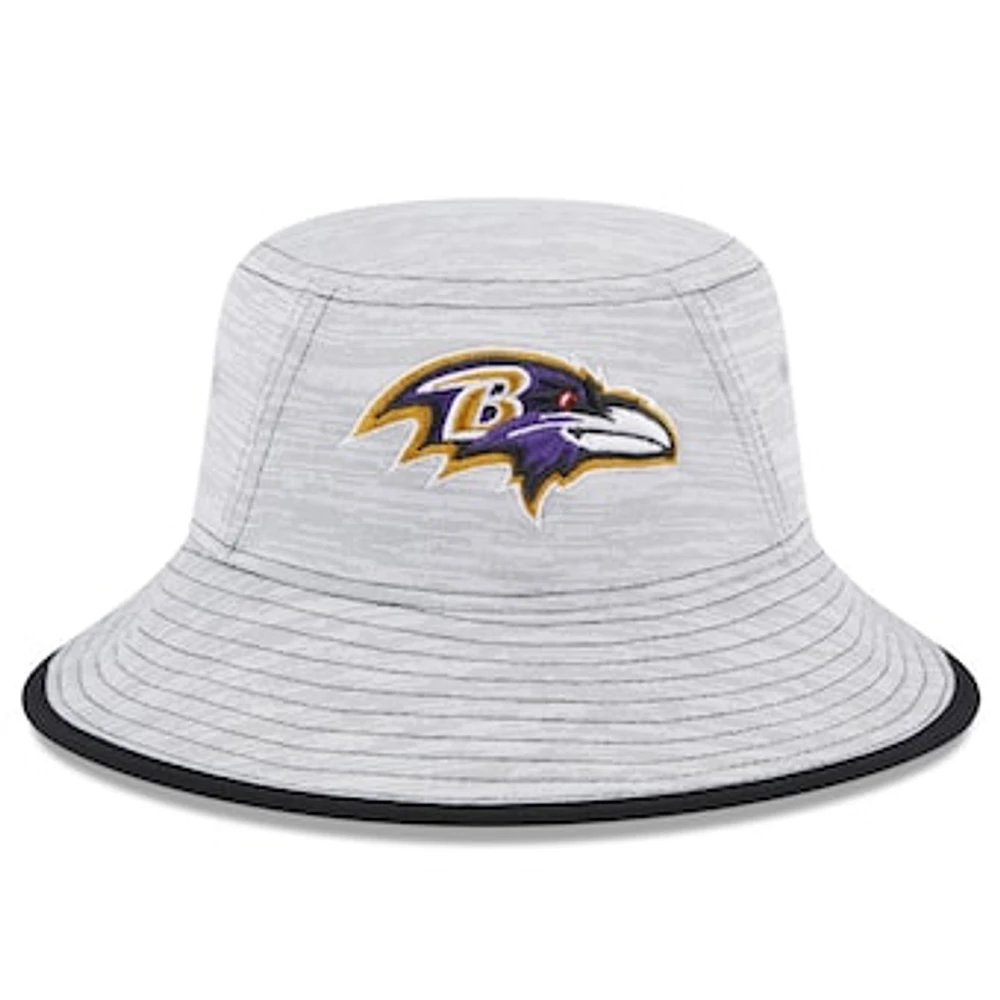 Men's New Era Gray Baltimore Ravens Game Bucket Hat