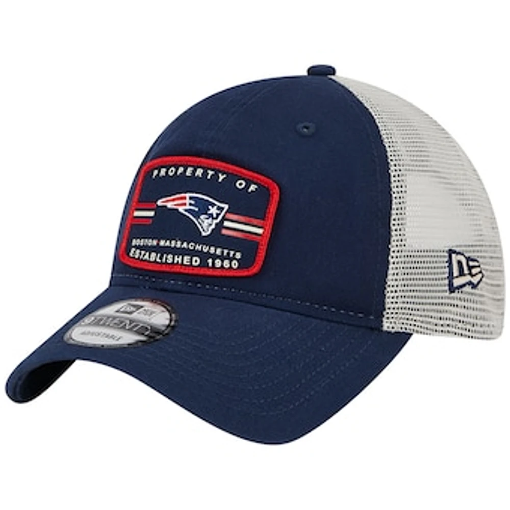 Men's New Era  Navy New England Patriots Property Trucker 9TWENTY Adjustable Hat