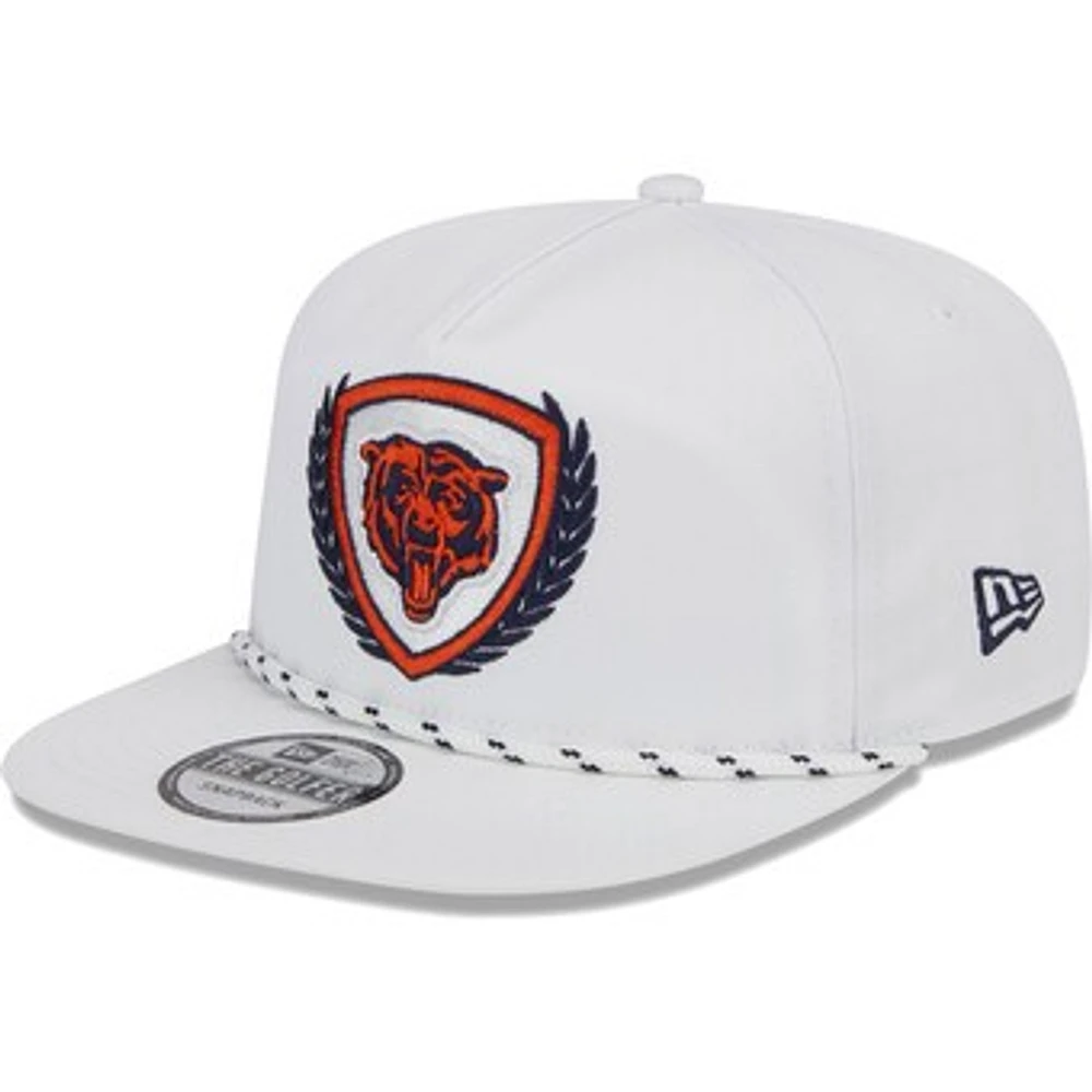 Men's New Era White Chicago Bears Tee Golfer 9FIFTY Snapback Hat