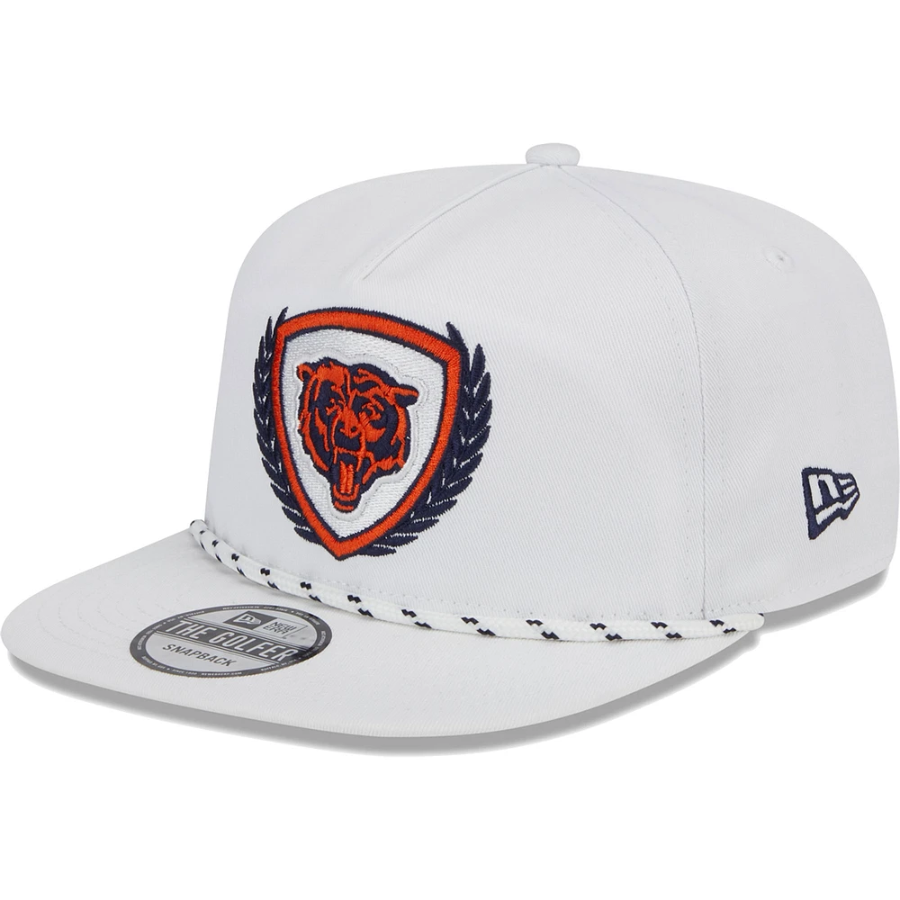 Men's New Era White Chicago Bears Tee Golfer 9FIFTY Snapback Hat