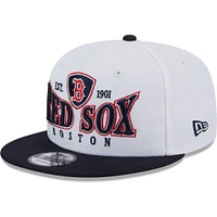 Men's New Era White/Navy Boston Red Sox Crest 9FIFTY Snapback Hat