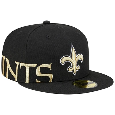 Men's New Era Black Orleans Saints Arch 59FIFTY Fitted Hat