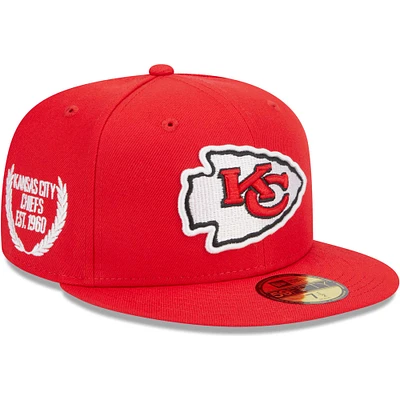 Men's New Era Red Kansas City Chiefs Camo Undervisor 59FIFTY Fitted Hat