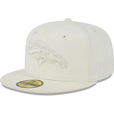 Men's New Era Cream Denver Broncos Color Pack 59FIFTY Fitted Hat