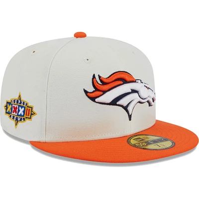 Men's New Era Cream Denver Broncos Retro 59FIFTY Fitted Hat