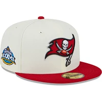 Men's New Era Cream Tampa Bay Buccaneers Retro 59FIFTY Fitted Hat