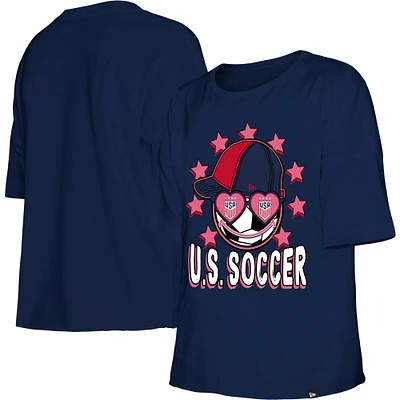 Girls Youth New Era Navy USWNT T-Shirt