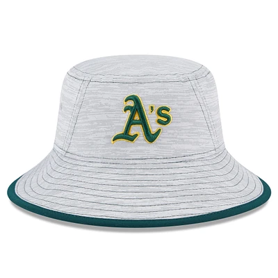 Men's New Era  Gray Oakland Athletics Game Bucket Hat