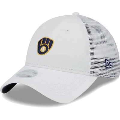 Women's New Era  White Milwaukee Brewers Mini 9TWENTY Adjustable Hat