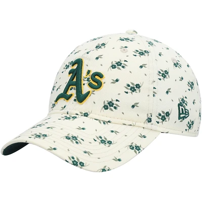 Women's New Era Cream Oakland Athletics Chrome Bloom 9TWENTY Adjustable Hat