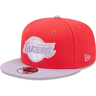 Men's New Era Red/Lavender Los Angeles Lakers 2-Tone Color Pack 9FIFTY Snapback Hat