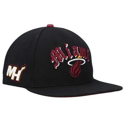 Men's Pro Standard Miami Heat Old English Snapback Hat