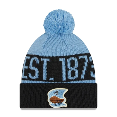 Men's New Era Black Toronto Argonauts Turf Traditions Cuffed Knit Hat with Pom