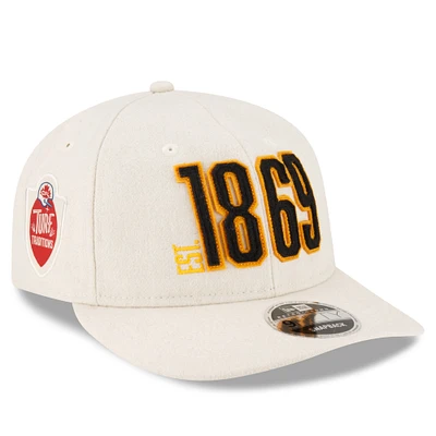 Men's New Era Cream Hamilton Tiger-Cats Turf Traditions Retro Crown 9FIFTY Adjustable Snapback Hat