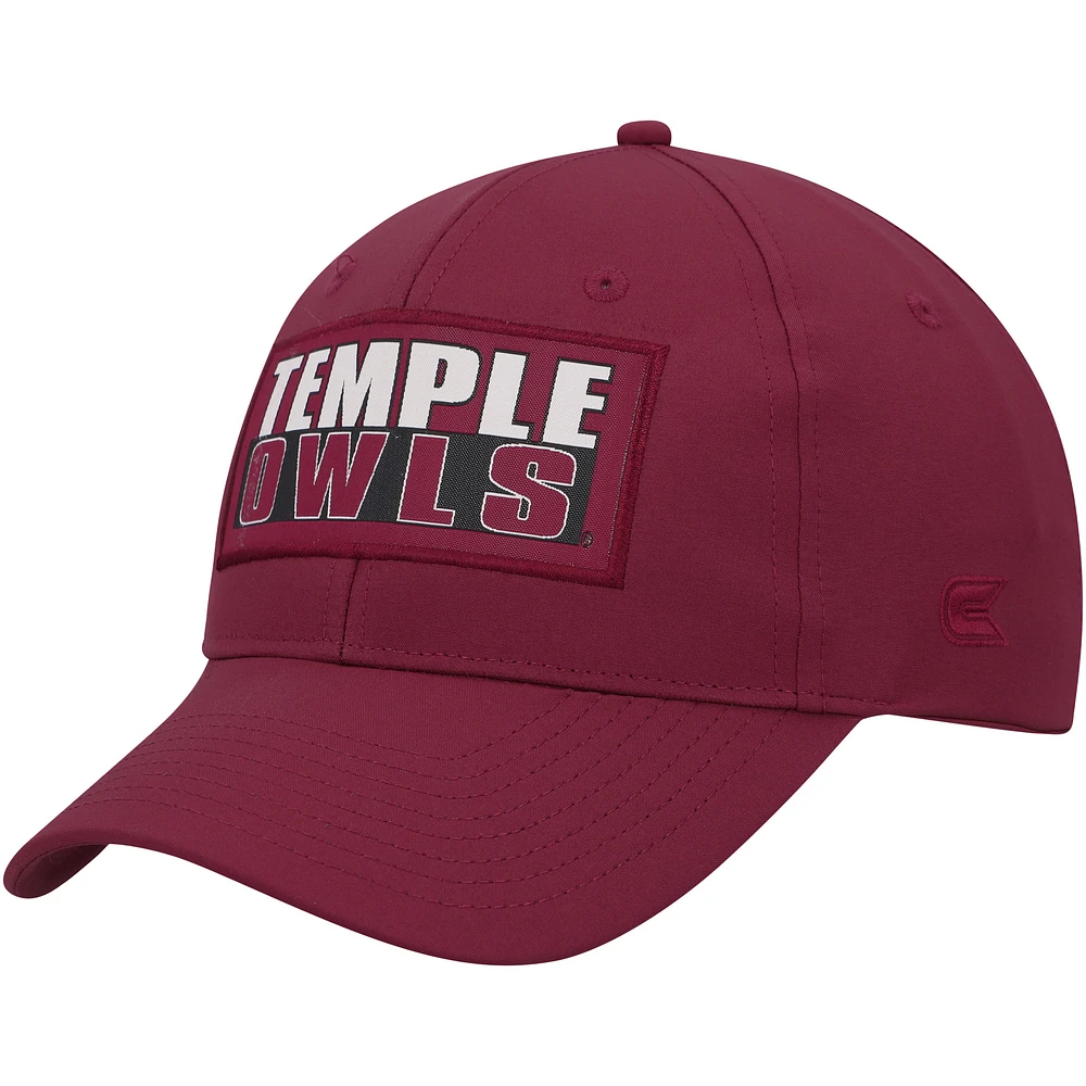 Men's Colosseum Cherry Temple Owls Positraction Snapback Hat