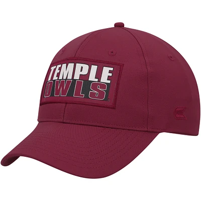 Men's Colosseum Cherry Temple Owls Positraction Snapback Hat