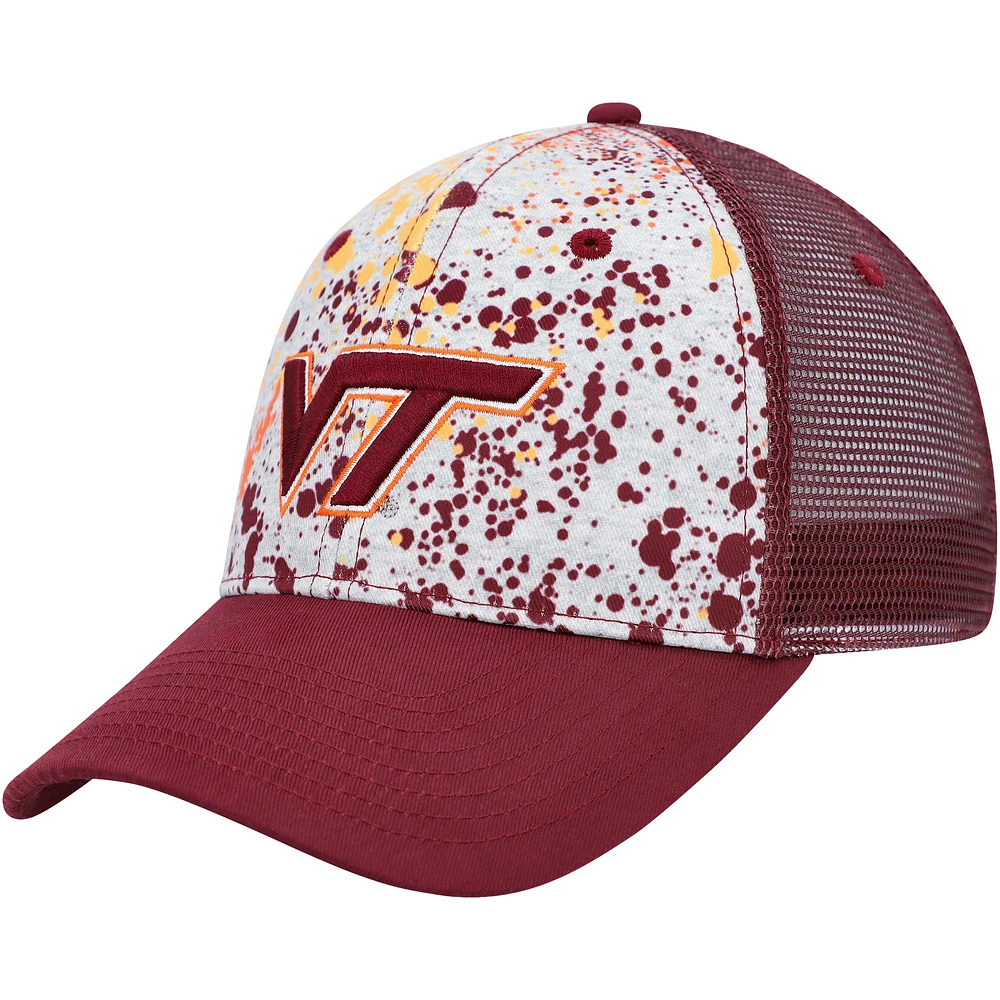 Men's Colosseum  Gray/Maroon Virginia Tech Hokies Love Fern Trucker Snapback Hat