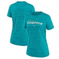 Women's Nike Aqua Miami Dolphins Sideline Velocity Performance T-Shirt