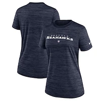 Women's Nike Navy Seattle Seahawks Sideline Velocity Performance T-Shirt