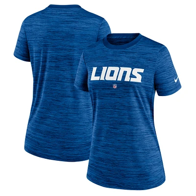 Women's Nike Blue Detroit Lions Sideline Velocity Performance T-Shirt