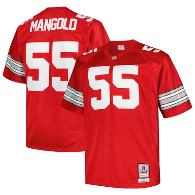 Men's Mitchell & Ness Nick Mangold Scarlet Ohio State Buckeyes Big Tall Legacy Jersey