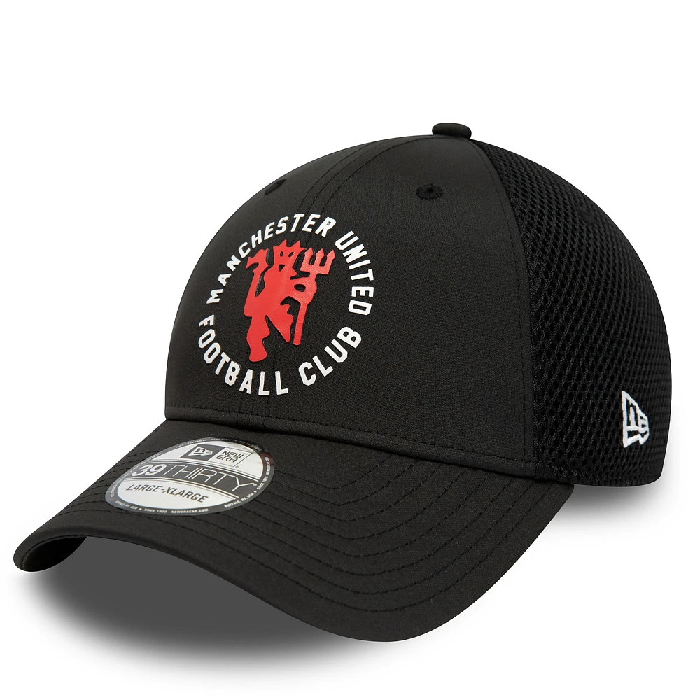 Men's New Era Black Manchester United Spacer 39THIRTY Flex Hat