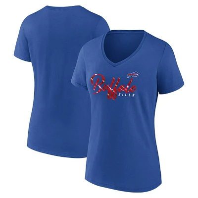 Women's Fanatics Royal Buffalo Bills Shine Time V-Neck T-Shirt