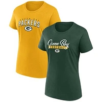 Women's Fanatics  Green/Gold Green Bay Packers Fan T-Shirt Combo Set