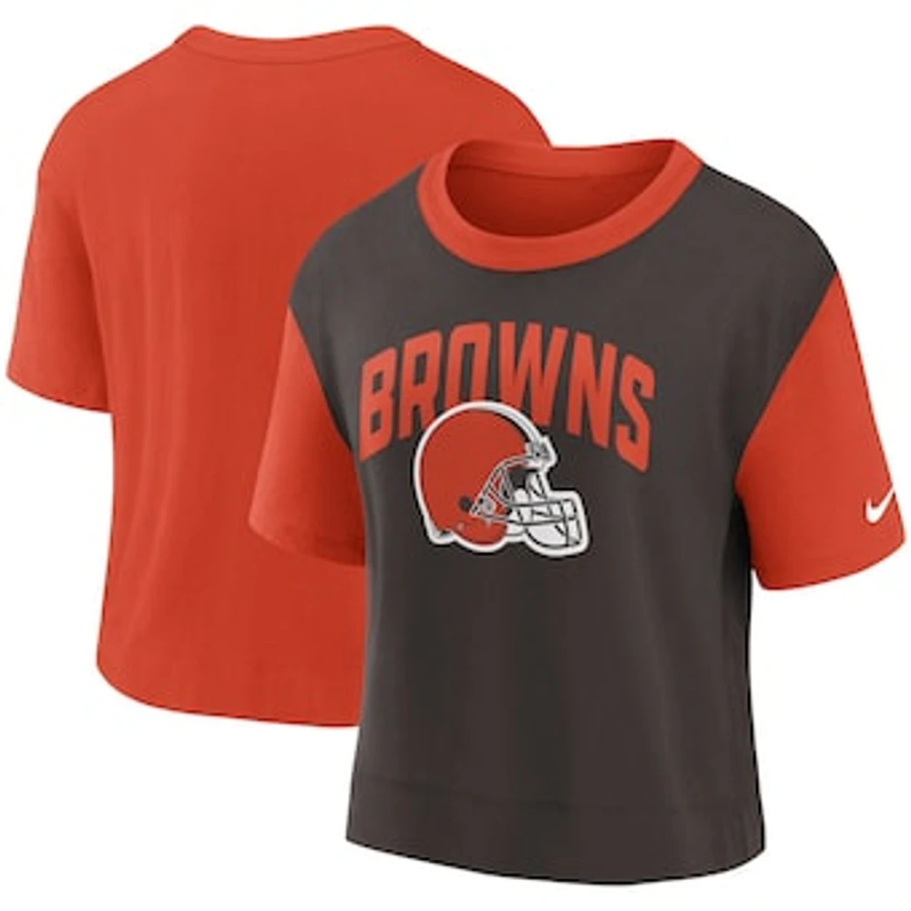 Women's Nike Orange/Brown Cleveland Browns High Hip Fashion T-Shirt