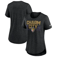 Women's Nike Heather Black Baltimore Ravens Local Fashion Tri-Blend T-Shirt