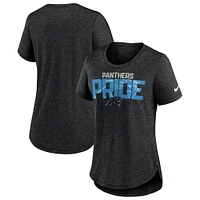 Women's Nike Heather Black Carolina Panthers Local Fashion Tri-Blend T-Shirt