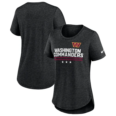 Women's Nike Heather Black Washington Commanders Local Fashion Tri-Blend T-Shirt