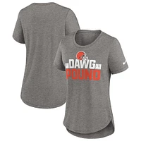 Women's Nike Heather Charcoal Cleveland Browns Local Fashion Tri-Blend T-Shirt