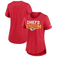 Women's Nike Heather Red Kansas City Chiefs Local Fashion Tri-Blend T-Shirt