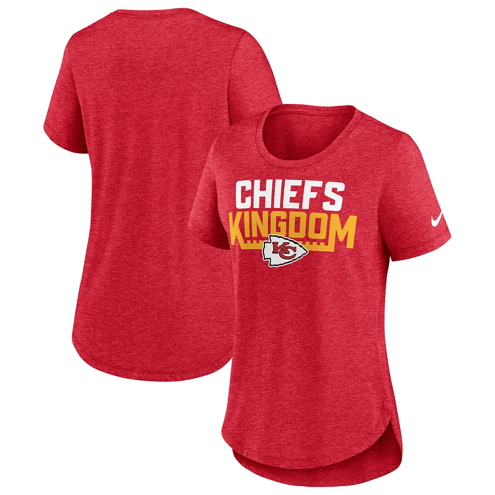 Women's Nike Heather Red Kansas City Chiefs Local Fashion Tri-Blend T-Shirt