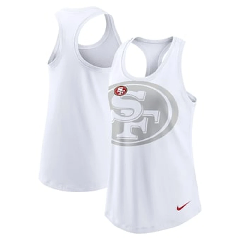 Women's Nike White San Francisco 49ers Tri-Blend Scoop Neck Racerback Tank Top