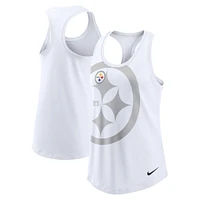 Women's Nike White Pittsburgh Steelers Tri-Blend Scoop Neck Racerback Tank Top