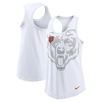 Women's Nike White Chicago Bears Tri-Blend Scoop Neck Racerback Tank Top